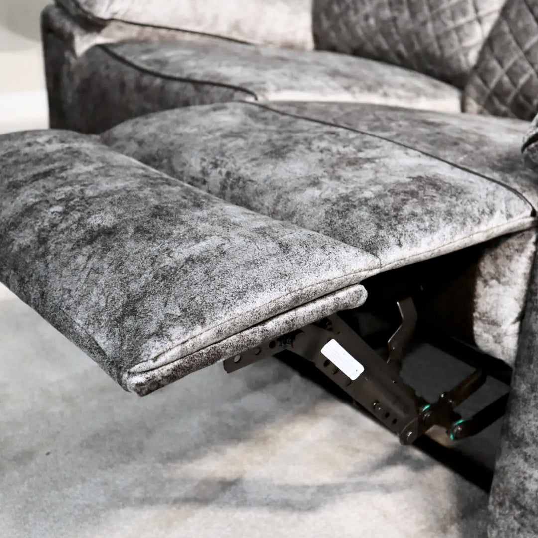 Chelsea 3 Seater Plush Velvet-Style Fabric Manual Recliner Sofa rs furniture