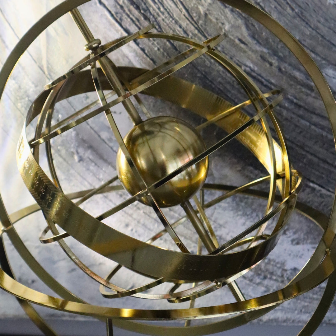 Large Gold Armillary Sundial Sphere 46cm Ivan
