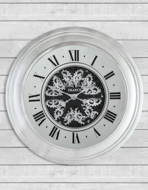 Mirrored Antique Gear Wall Clock Mcgowan and rutherford