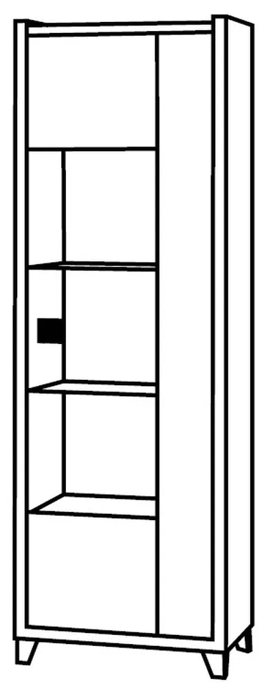 Hilton 3 Shelf LED Glass Cabinet san martino