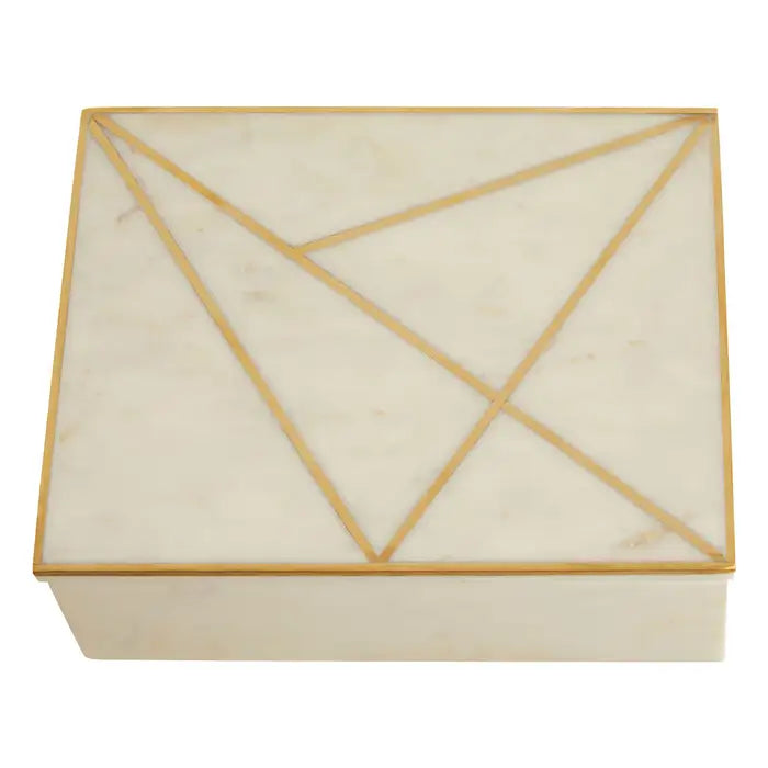 Serana Large White Marble Trinket Box Home Store Living