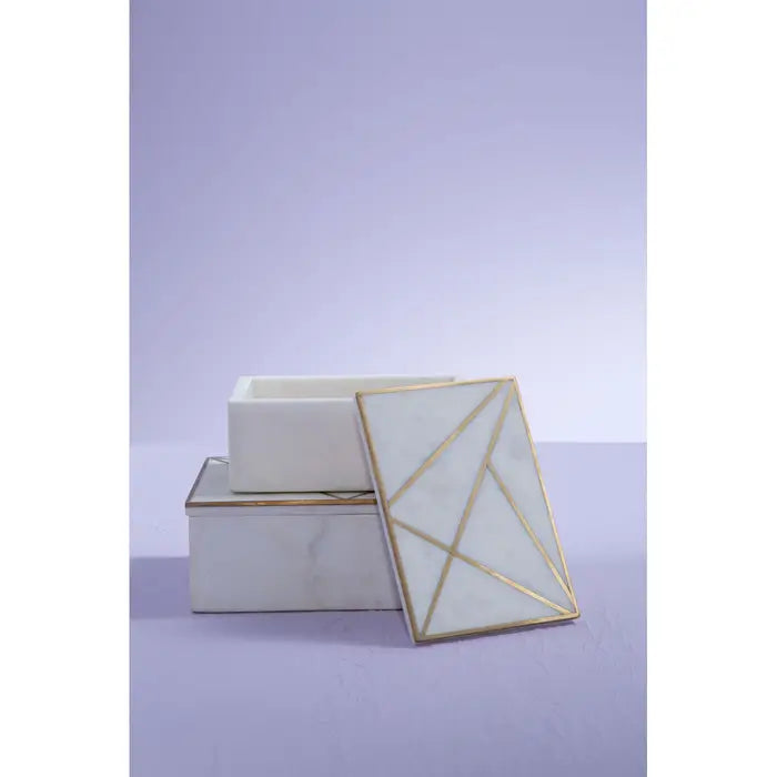 Serana Large White Marble Trinket Box Home Store Living