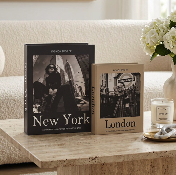 LONDON BOOK STORAGE BOXES SET 2 Lesser & Pavey Ltd
