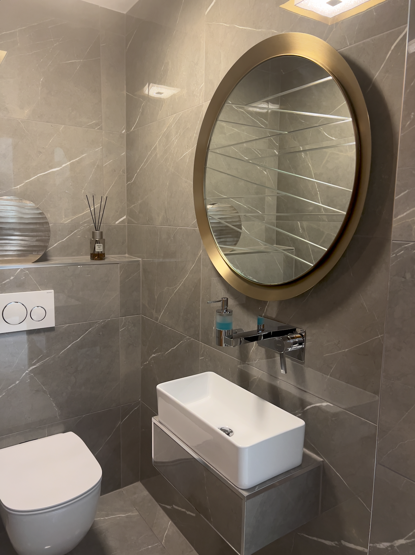 Kane Brass & Gunmetal Wall Mirror RV Astley