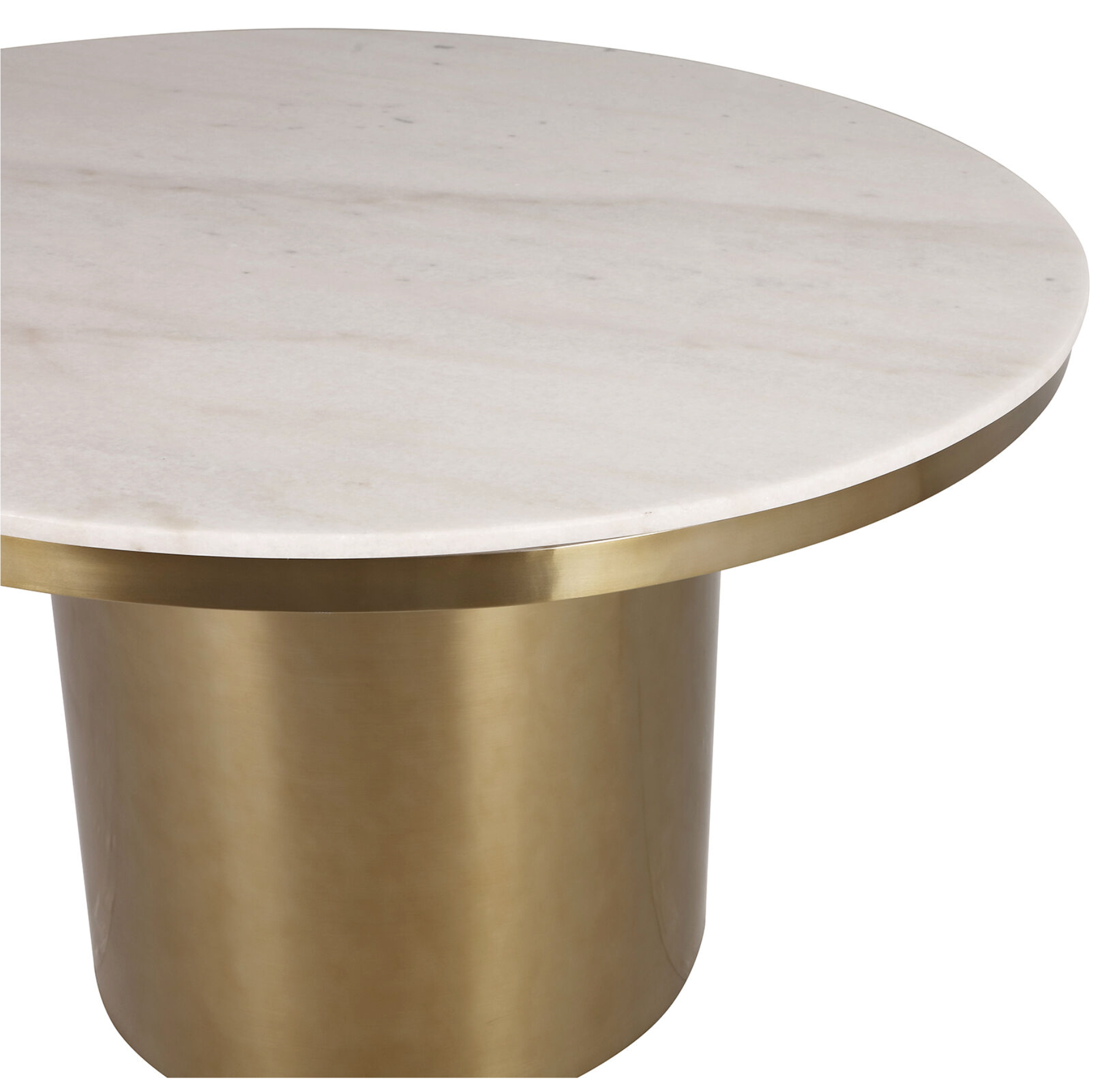 Camden Dining Table - Cream Marble/ Brushed Brass 130cm Kevin Simba