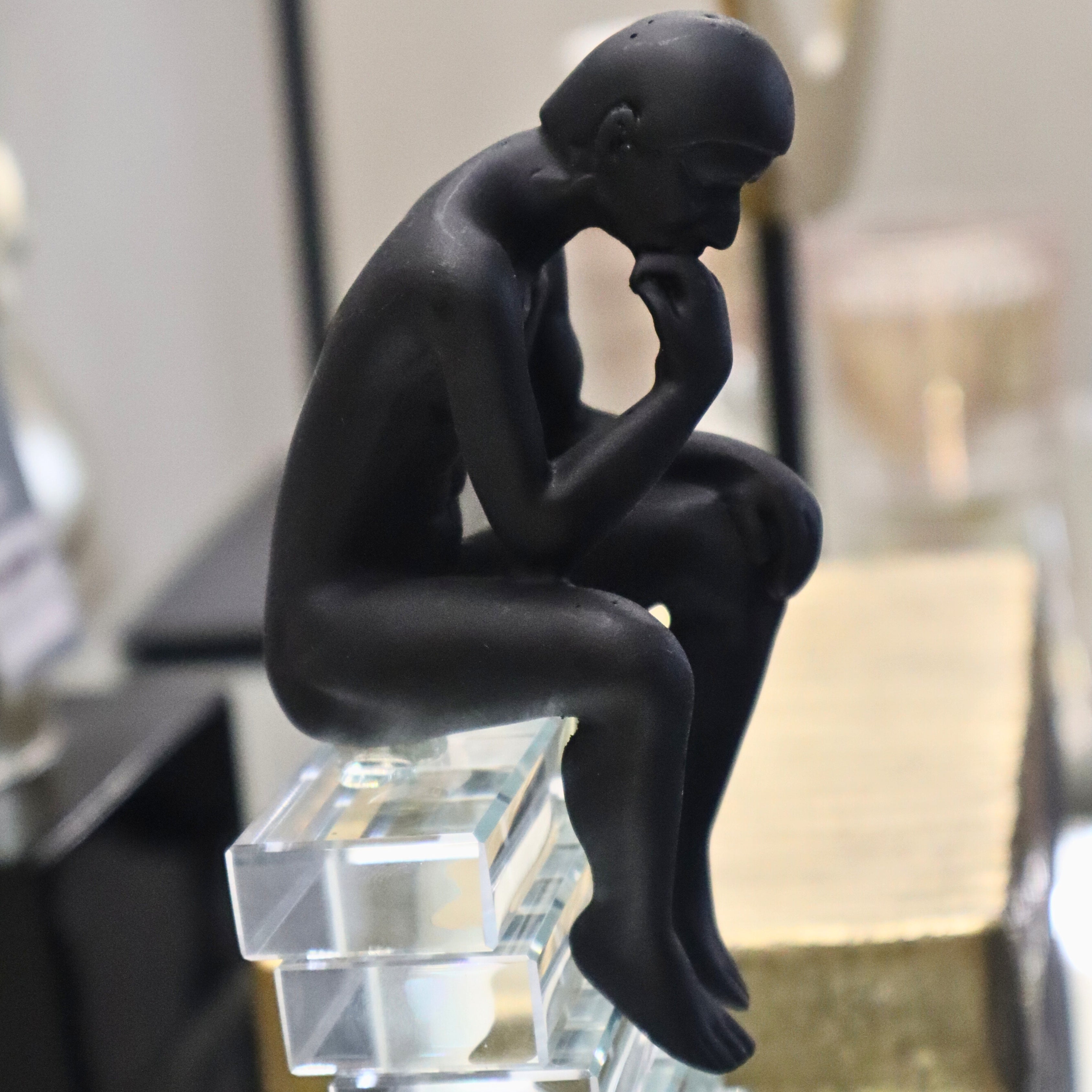 Crystal Staircase Thinking Man Ornament Small 24cm Ivan