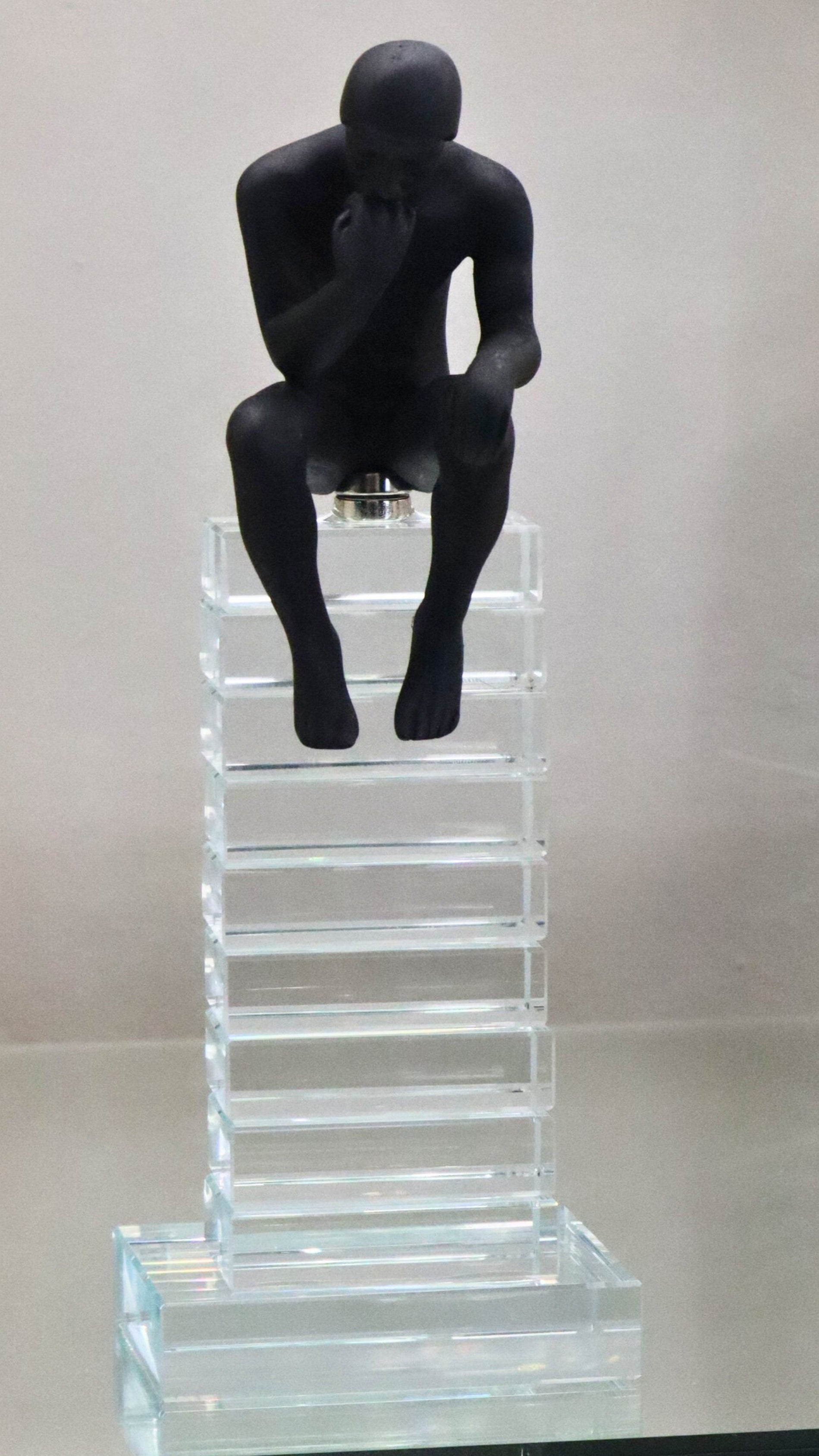 Crystal Staircase Thinking Man Ornament Small 24cm Ivan