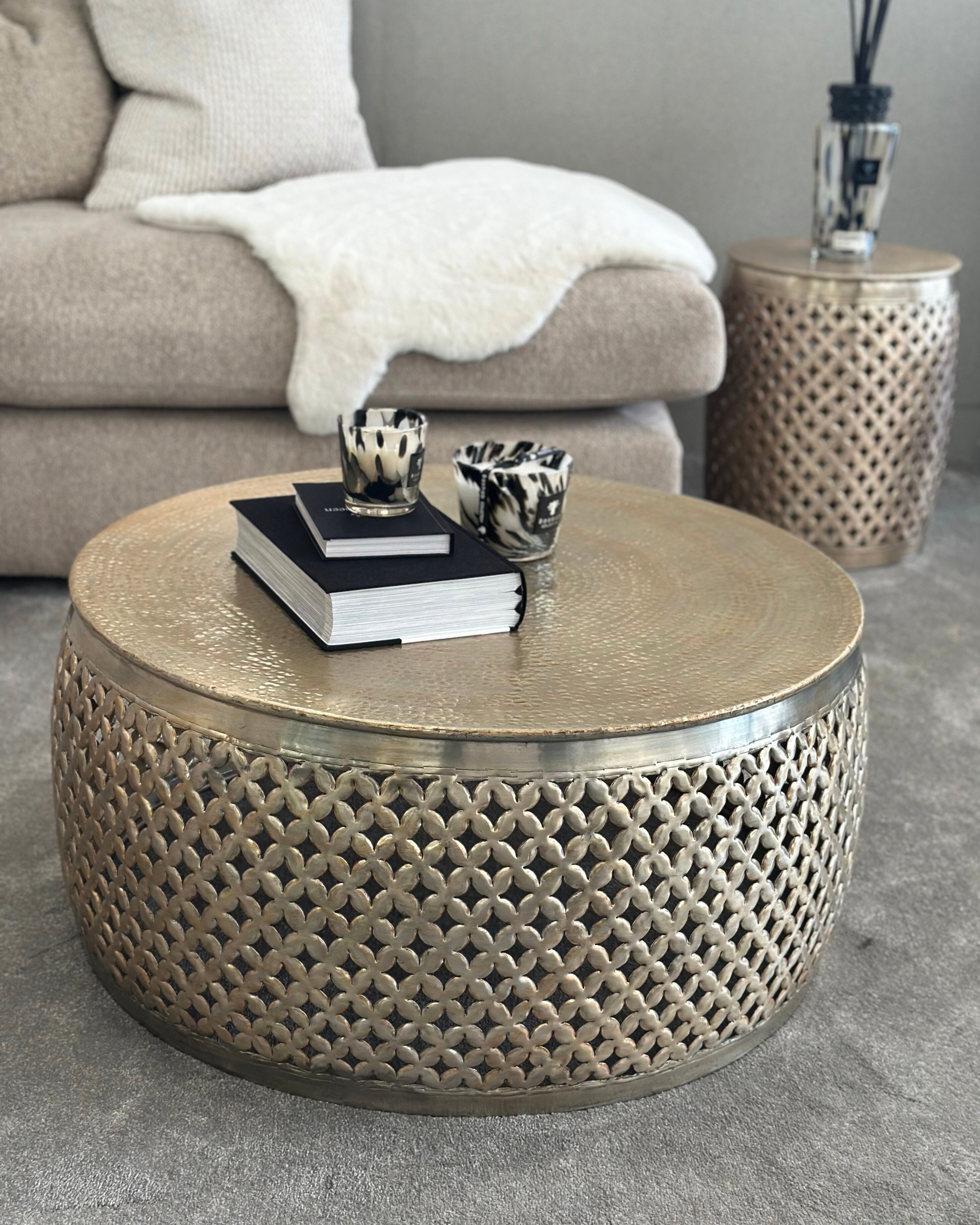 Khalasar Light Gold Round Coffee Table Gallery Direct