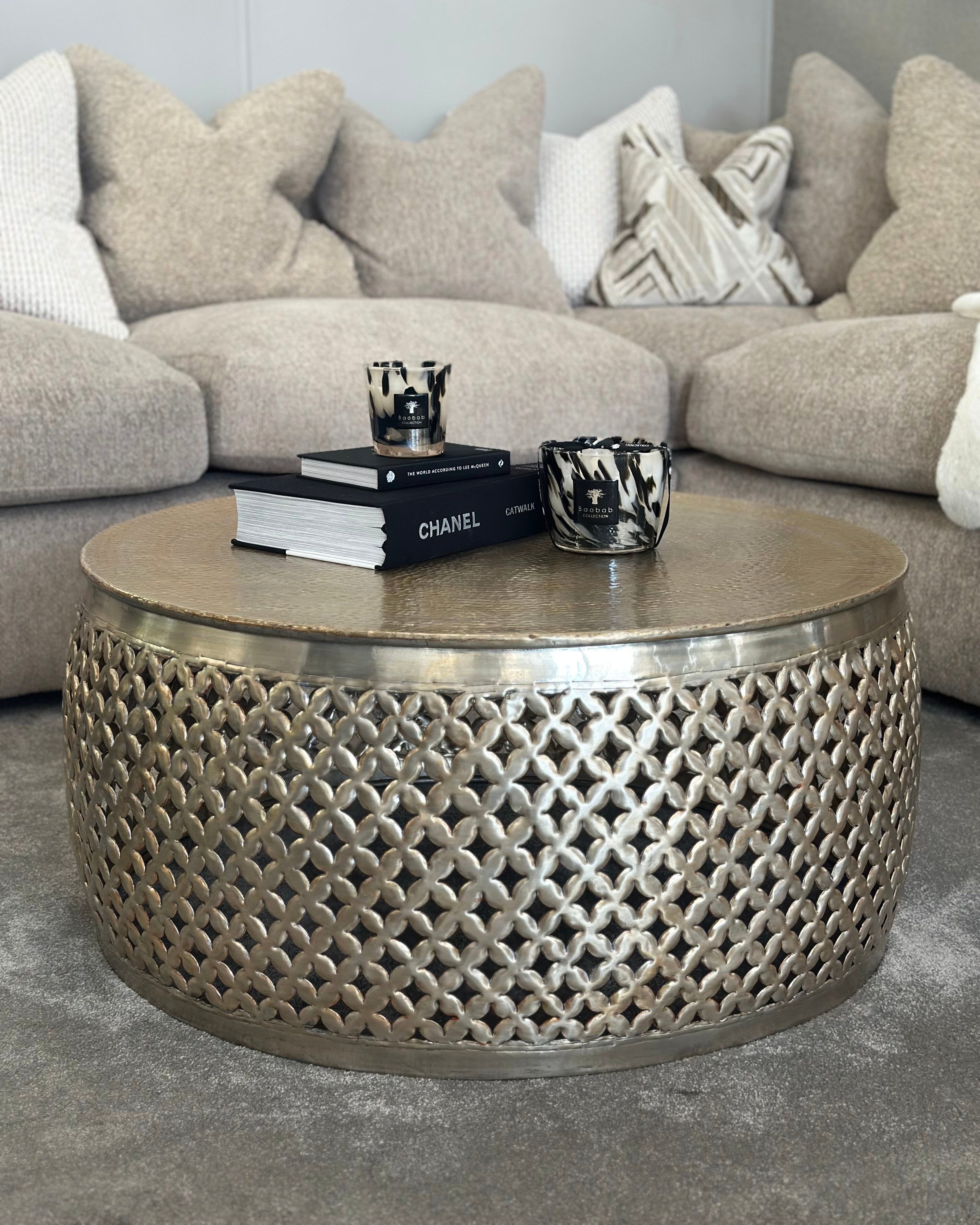 Khalasar Light Gold Round Coffee Table Gallery Direct