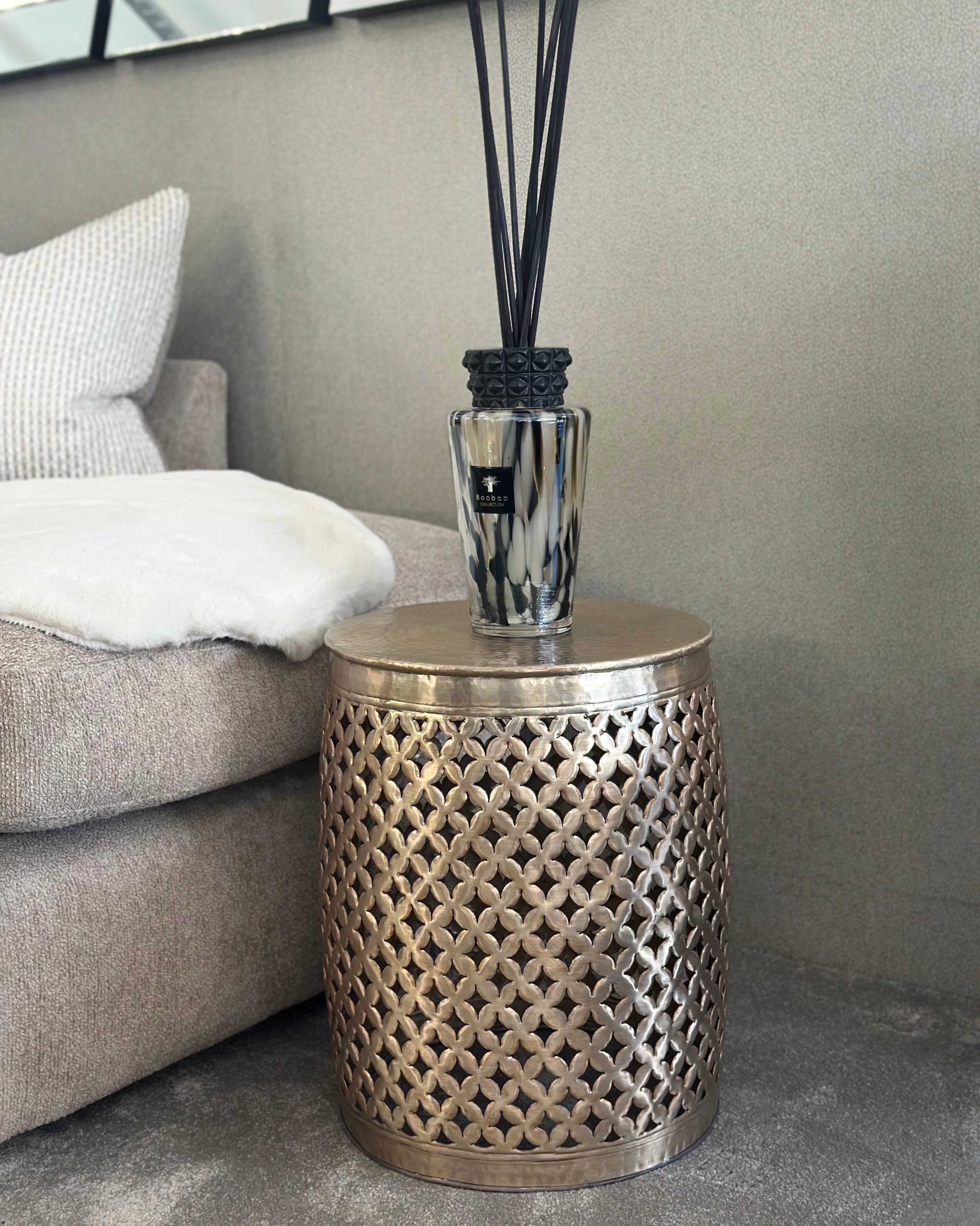 Khalasar Light Gold Round Side Table Gallery Direct