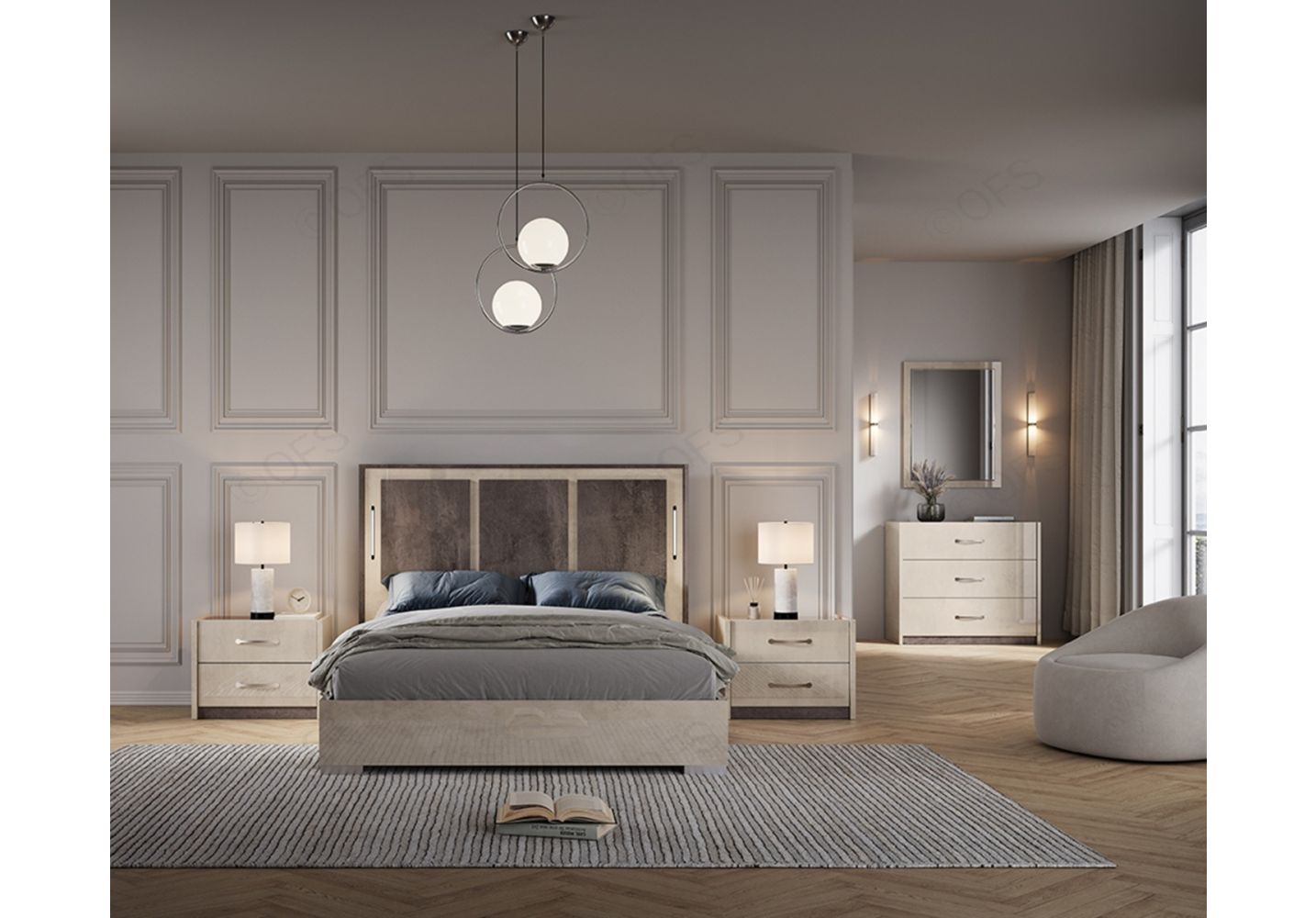 Claudia  Bedside Table 2 drawers CLA004 san martino