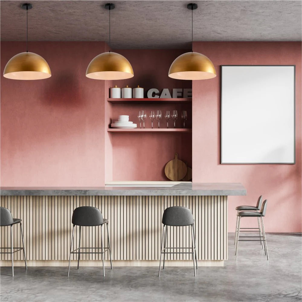 Dome Brass Finish Metal Pendant Ceiling Light Home Store Living