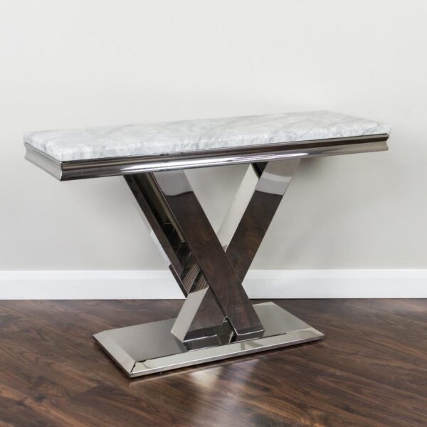 Dolce Rectangle Chrome & Marble Dining Table 1.5m Near Me UK