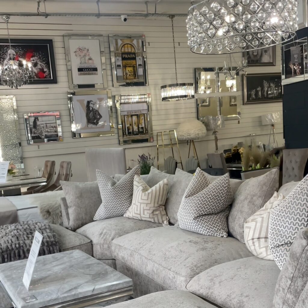Best Furniture shop Interior with Lighting, Sofas and Dining Sets