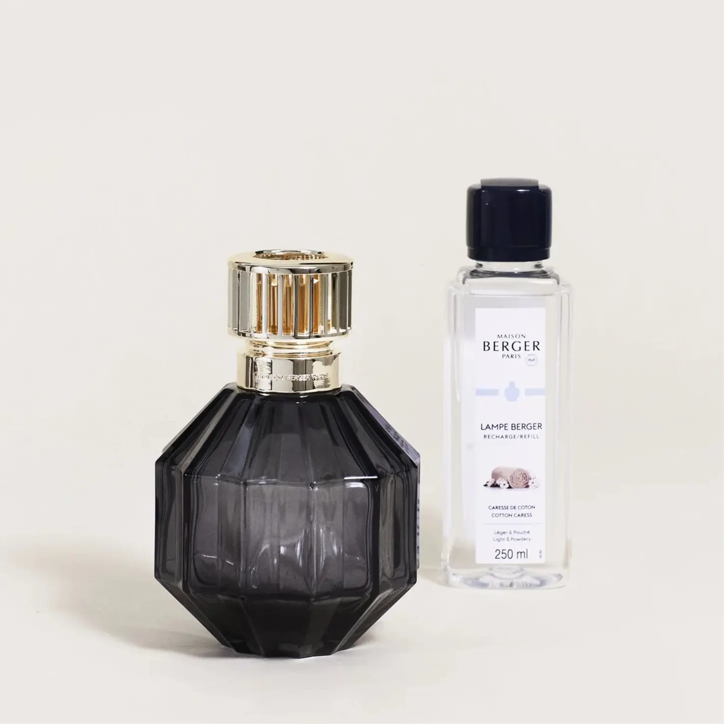 Maison Berger Facette Black Gift Set with 250ml Cotton Caress Refill Maison Berger Paris