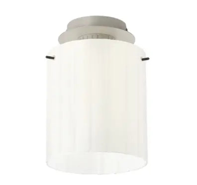 Brandon Ripple 21cm Round Ceiling Flush, 1 Light Flush Fitting E27 — Grey / Frosted Clear
