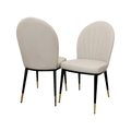 Etta Beige Leather Dining Chair (Set of 2) Home Store Living