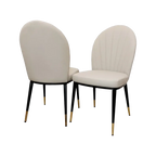 Etta Beige Leather Dining Chair (Set of 2) Home Store Living