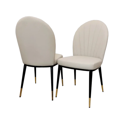 Etta Beige Leather Dining Chair (Set of 2) Home Store Living