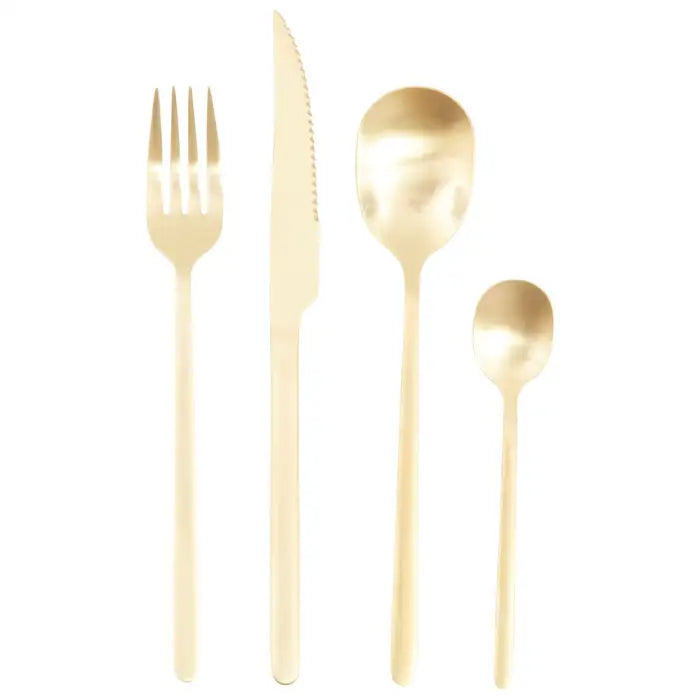 Avie Dinnerware - Matte Gold Finish Home Store Living