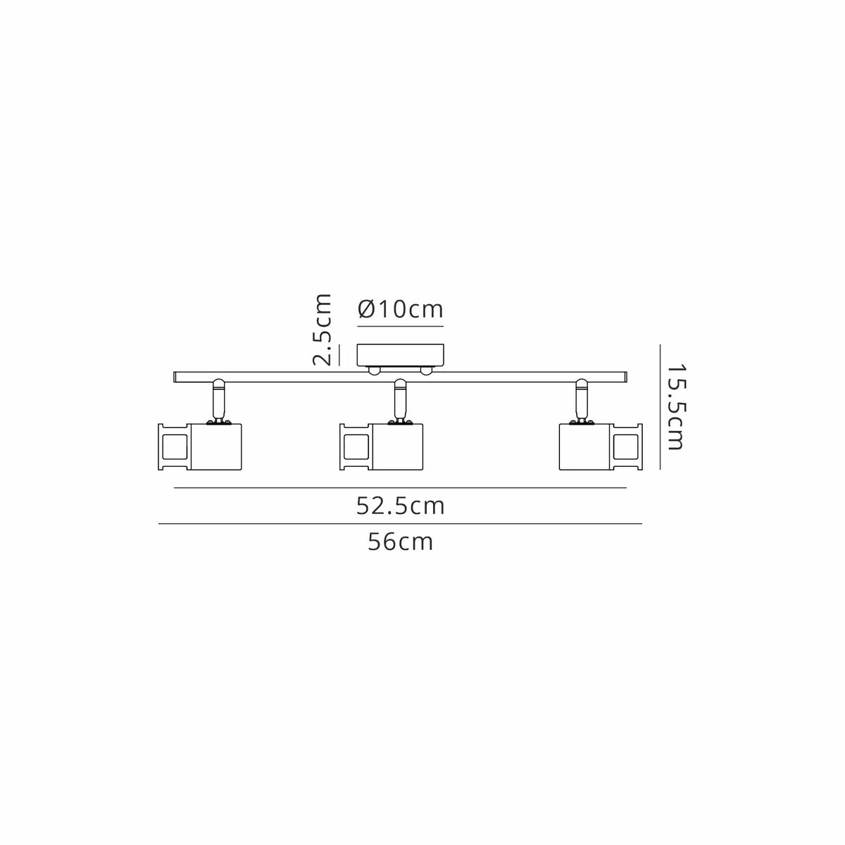 Sofia 3 Light Linear Bar Spotlight GU10, Graphite / Polished Chrome Home Store Living