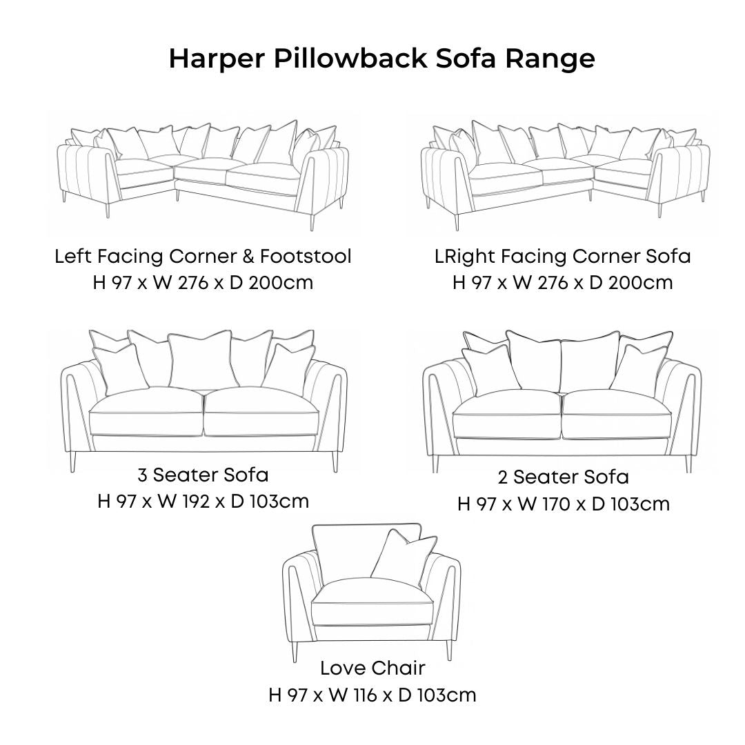 Harper Pillowback Sofa Range Home Store Living