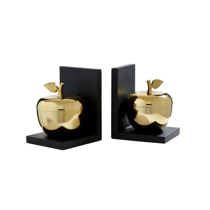 Apple Decorative Gold Bookends (Set of 2) Home Store Living