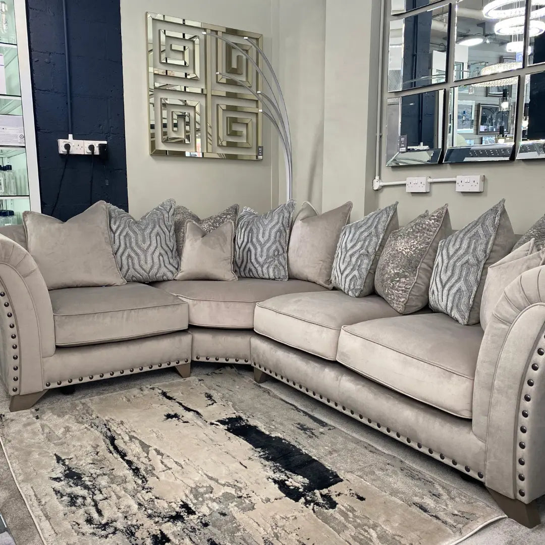 Studded sectional couch discount