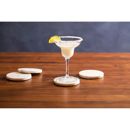 Round Off-White Marble Coasters (Set of 4) premier housewares