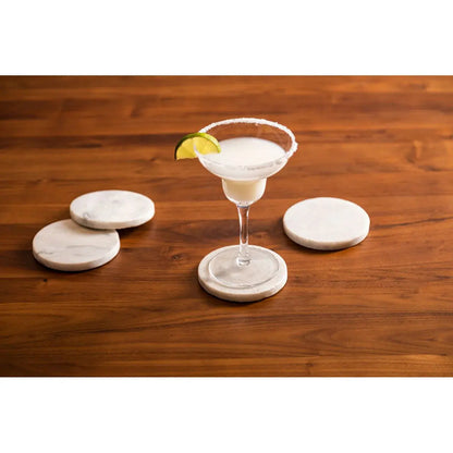 Round Off-White Marble Coasters (Set of 4) premier housewares