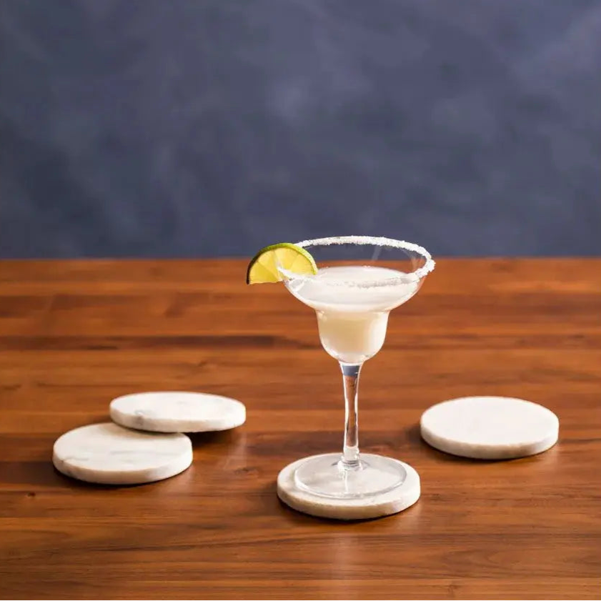 Round Off-White Marble Coasters (Set of 4) premier housewares