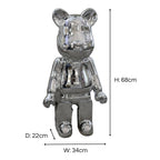 Chrome Standing Bear 68cm Ivan