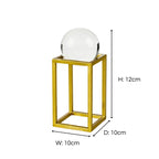 Small Crystal Ball on Gold Metal Frame Home Ornament Ivan
