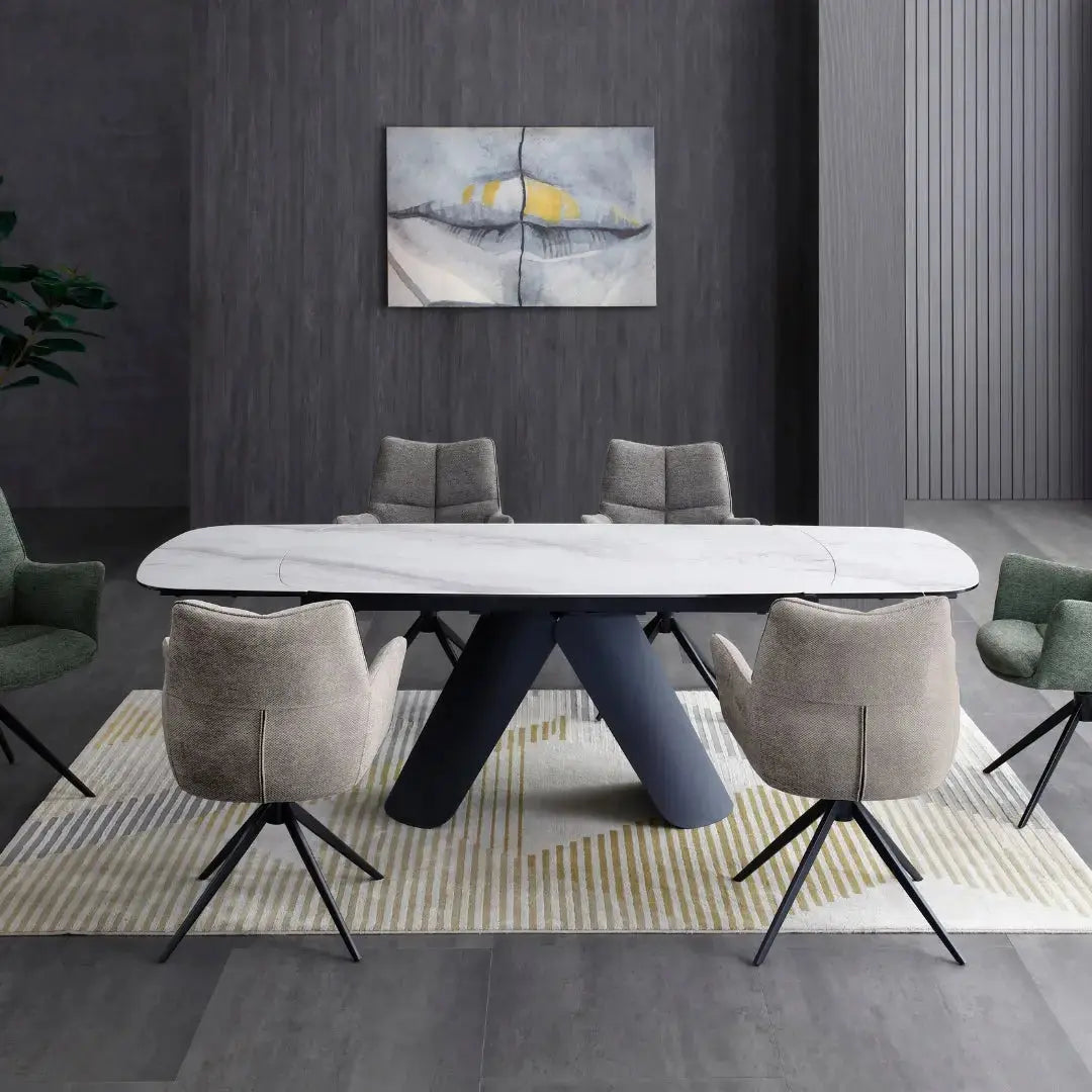 Cameo Ceramic Extending Dining Table