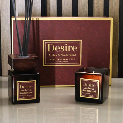 Desire Diffuser / Candle Amber & Sandalwood Gift Set Lesser & Pavey