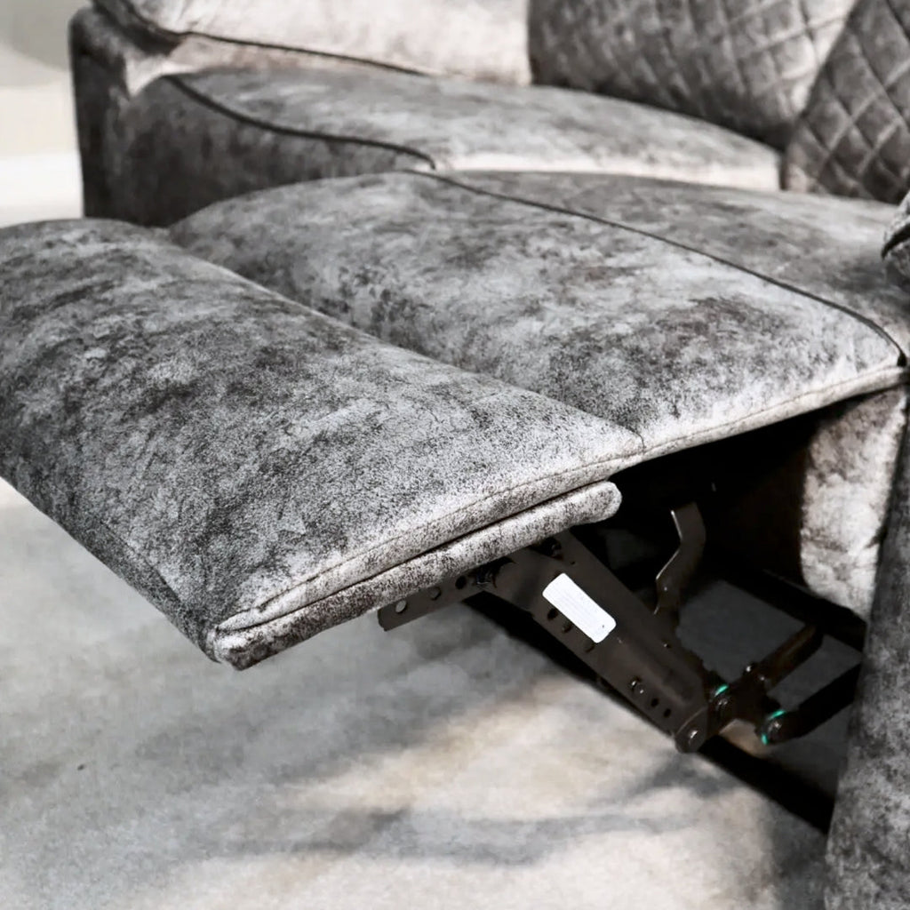 Chelsea 3 Seater Plush Velvet-Style Fabric Manual Recliner Sofa rs furniture