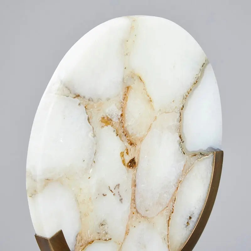 Ornament on base 25x10x35 cm - GOUYA white agate+ant. bronze Light and Living