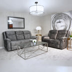 Chelsea 3 Seater Plush Velvet-Style Fabric Manual Recliner Sofa rs furniture