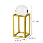 Medium Crystal Ball on Gold Metal Frame Home Ornament Ivan