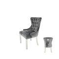 Chelsea Ring Knocker / Lion Knocker Dining Chair with Chrome Legs AWS