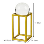 Large Crystal Ball on Gold Metal Frame Home Ornament Ivan