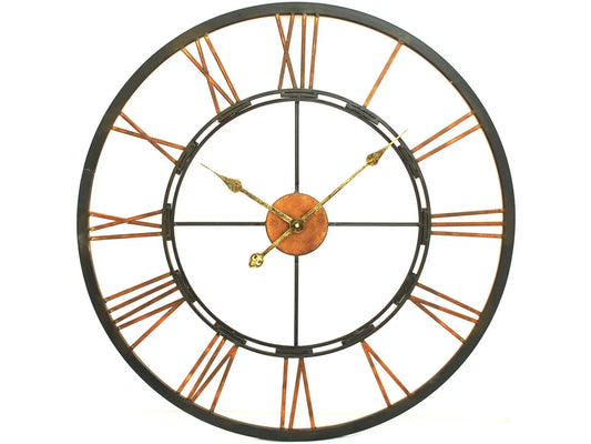 Large Metal Skeletal Wall Clock Home Store Living