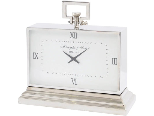 Latham Medium Aluminium Rectangular Clock With Roman Numerals Home Store Living