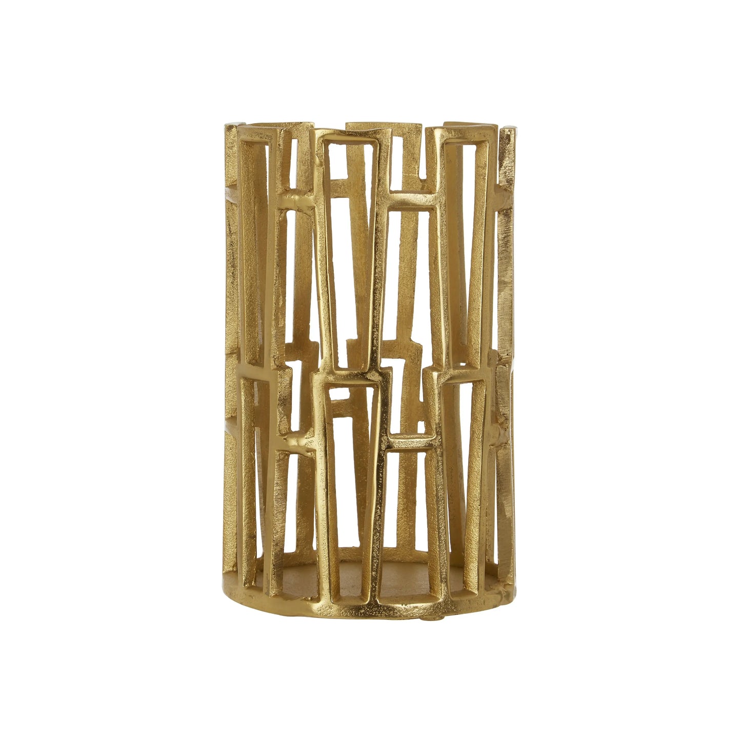 Delhi Gold Aluminium Geometric Candle Holder - Home Store Living