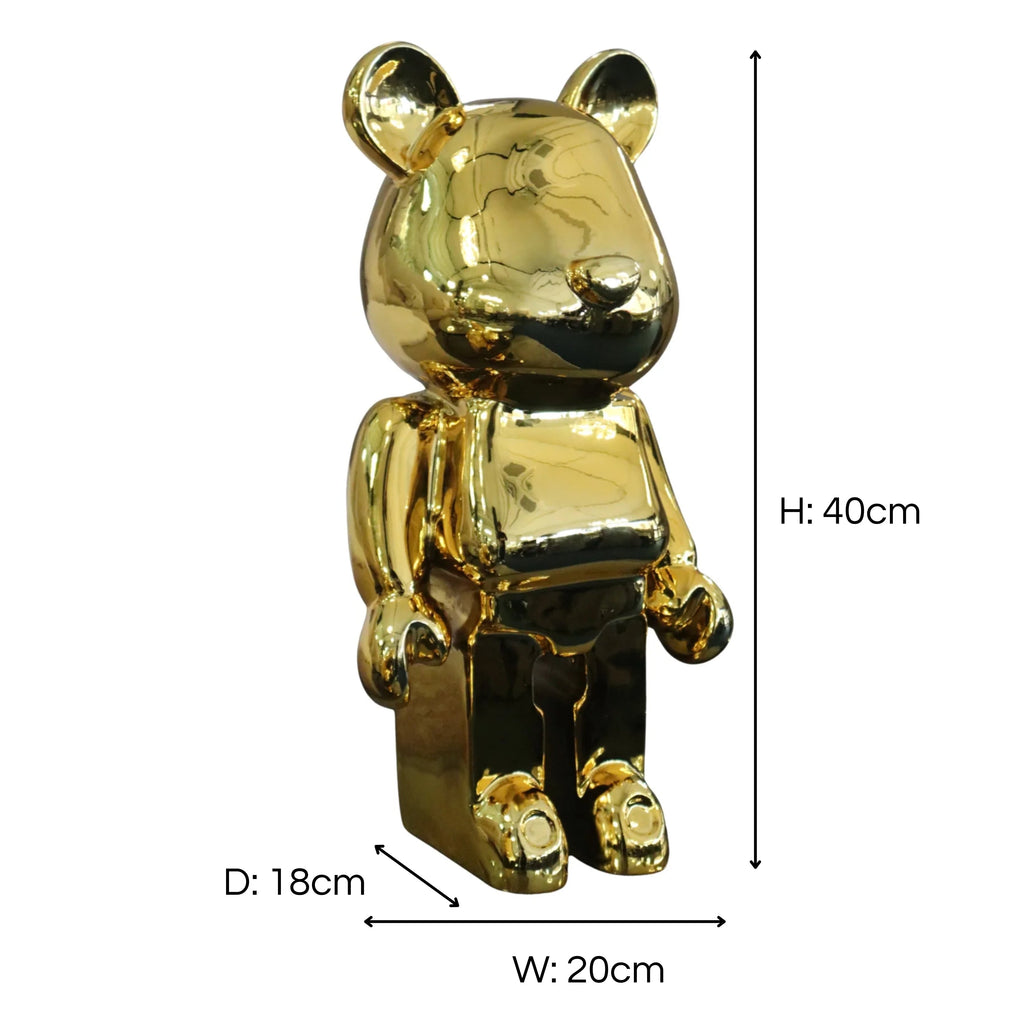 Richmonds Small Gold Standing Bear 40cm Ivan