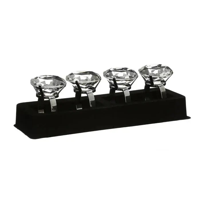 Clear Diamond Napkin Rings (Set of 4) premier housewares