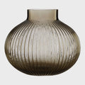 Nullah Corrugated Round Brown Glass Vase Premier Housewares LTD