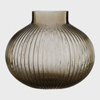 Nullah Corrugated Round Brown Glass Vase Premier Housewares LTD