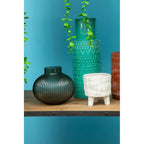 Nullah Corrugated Round Brown Glass Vase Premier Housewares LTD