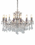 Large 12 Branch Chrome Shallow Crystal Chandelier Mcgowan and rutherford